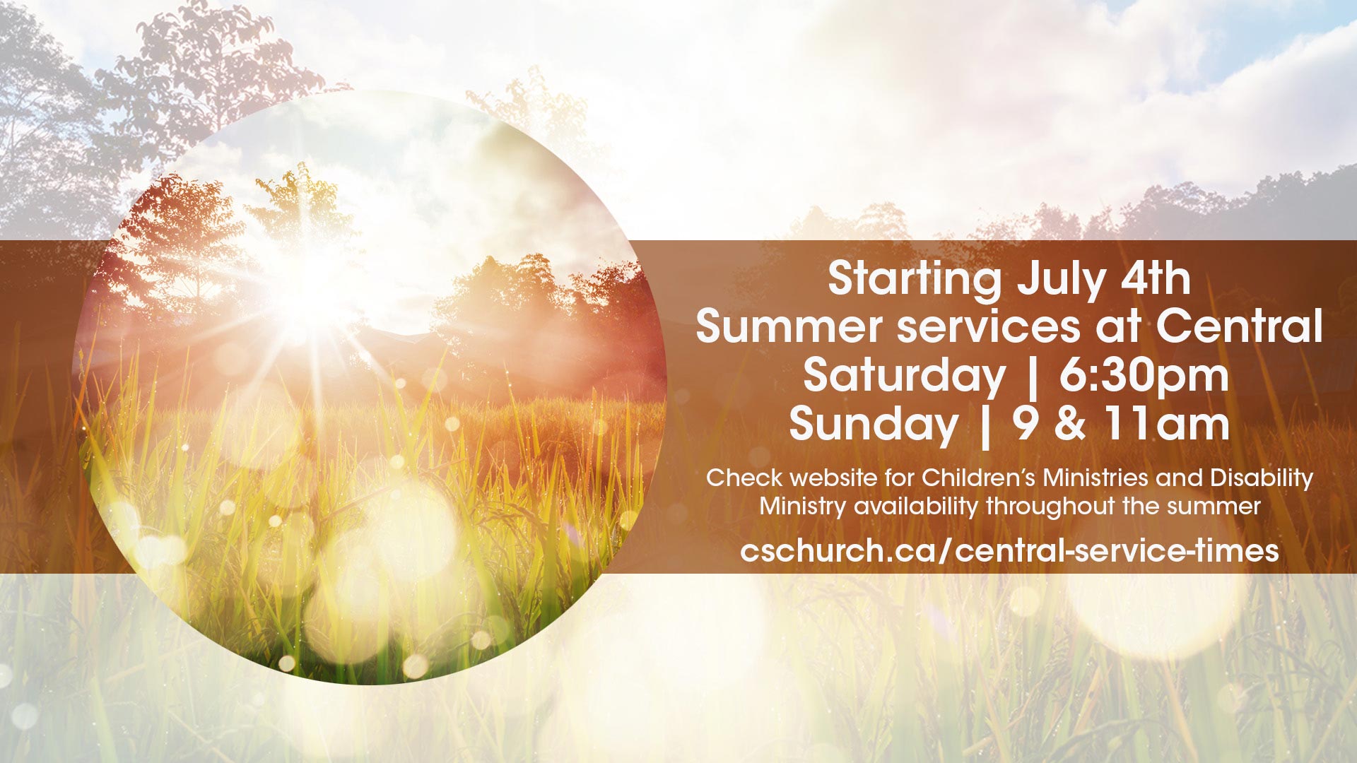 Image for Central Saturday Summer Services